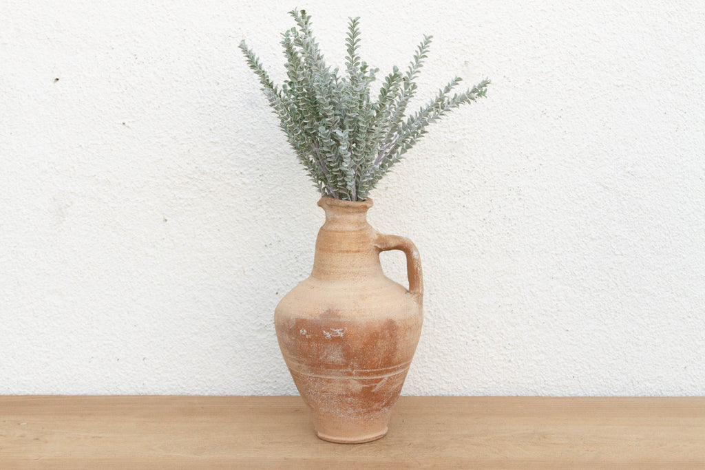 Antique French Farmhouse Clay Pitcher