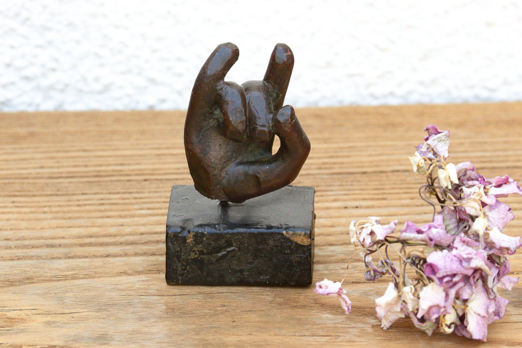 Sacred Gesture, Antique Miniature Bronze Mudra