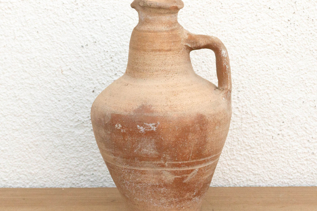 Antique French Farmhouse Clay Pitcher