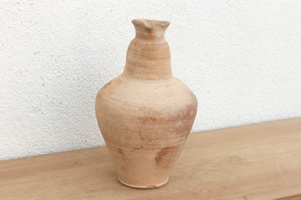 Antique French Farmhouse Clay Pitcher