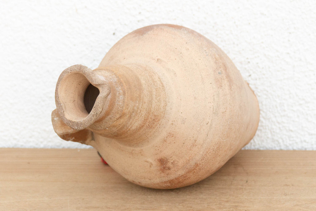 Antique French Farmhouse Clay Pitcher