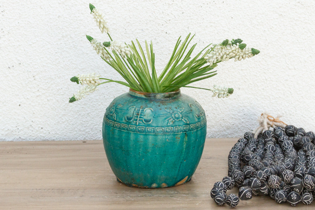 Vintage Seafoam Asian Vase