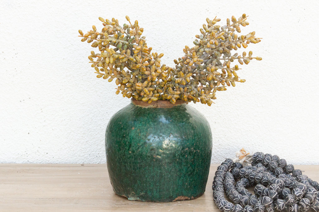 Celestial Green Glazed Asian Pot