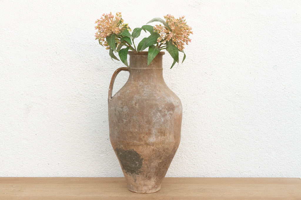 Tall Antique French Rustic Terracotta Jar