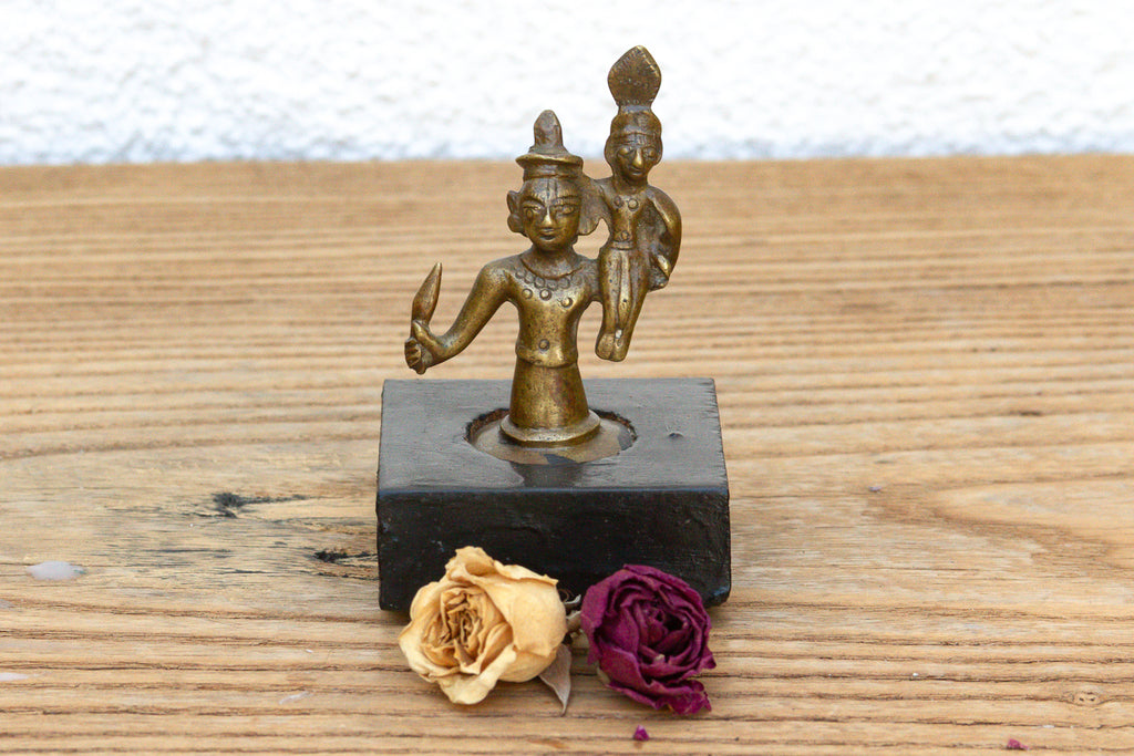 Indian Miniature Bronze Warrior Figure