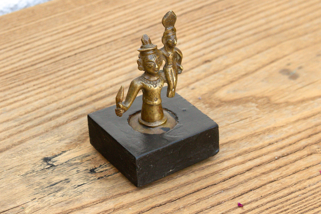 Indian Miniature Bronze Warrior Figure
