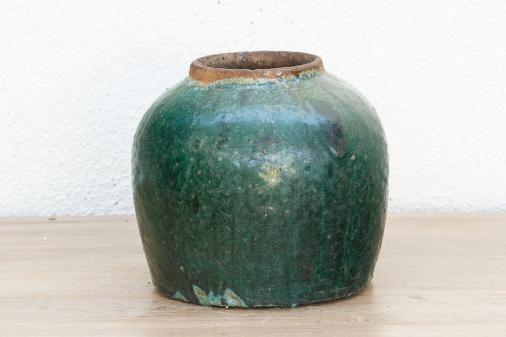 Celestial Green Glazed Asian Pot