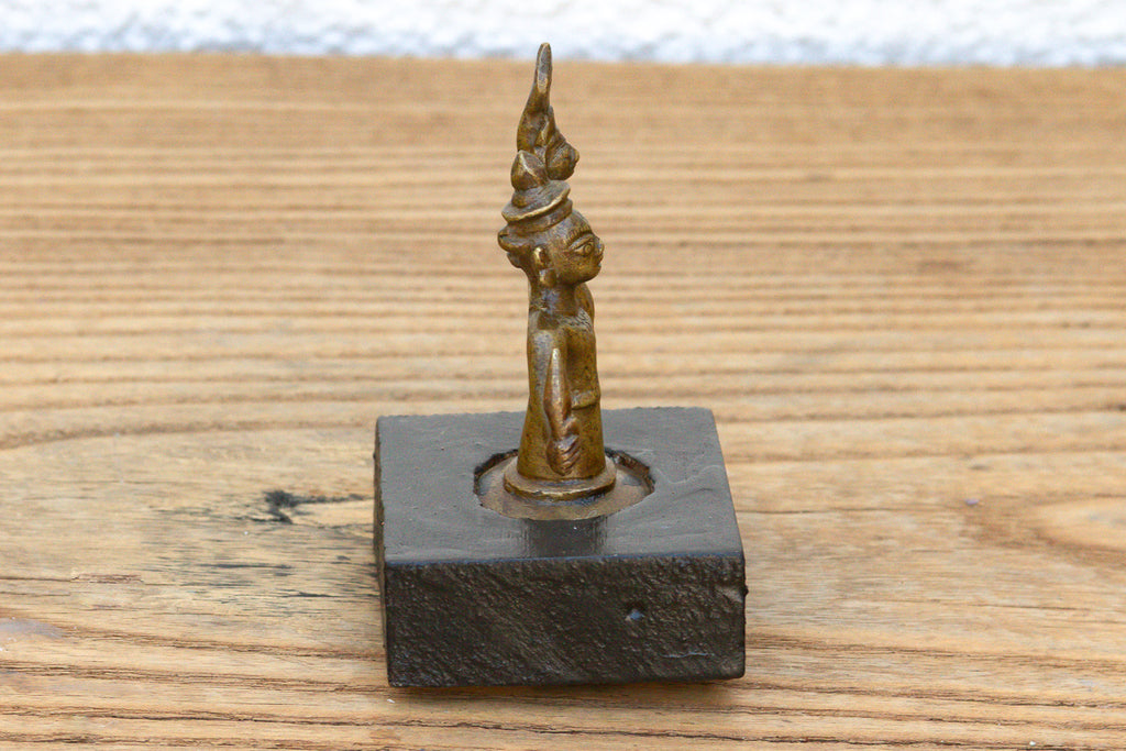 Indian Miniature Bronze Warrior Figure