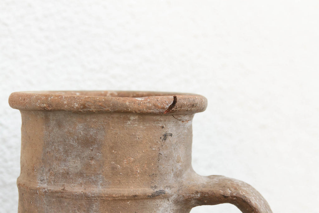 Tall Antique French Rustic Terracotta Jar