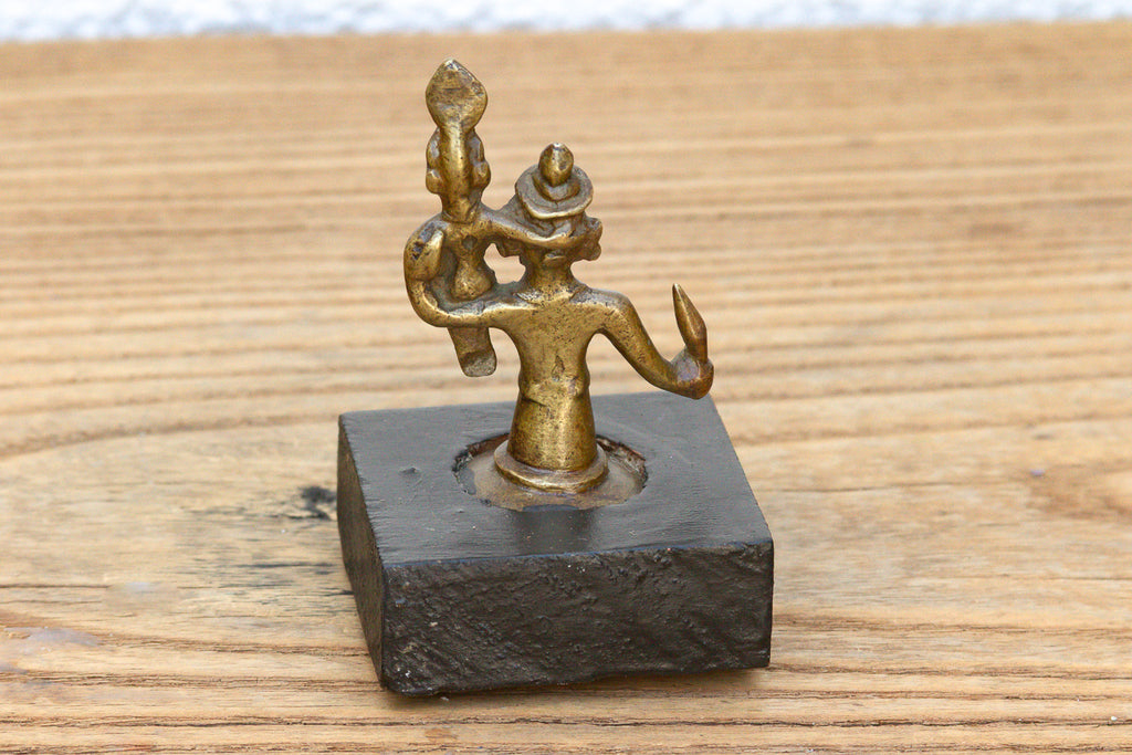 Indian Miniature Bronze Warrior Figure