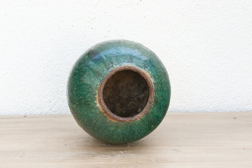 Celestial Green Glazed Asian Pot