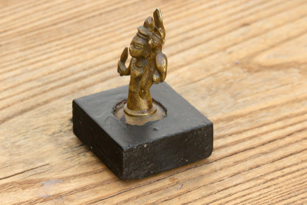 Indian Miniature Bronze Warrior Figure