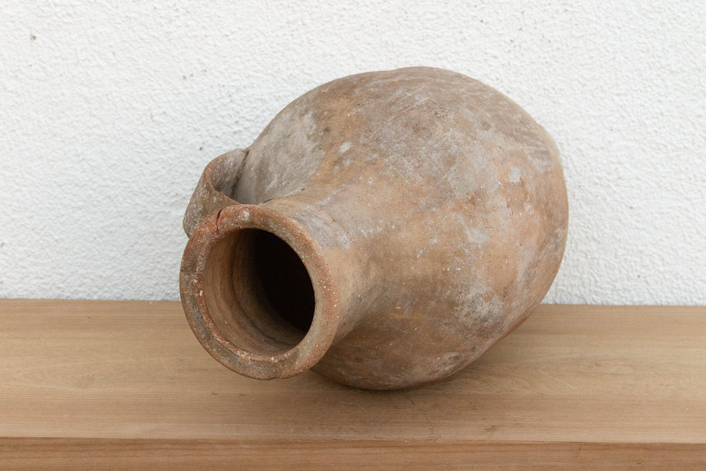 Tall Antique French Rustic Terracotta Jar
