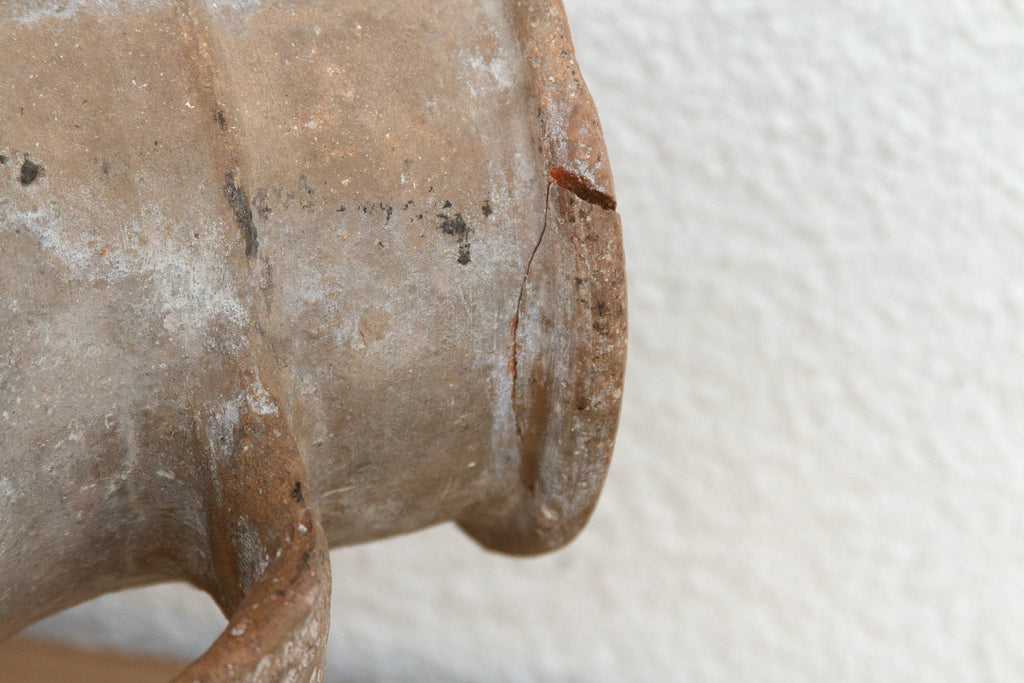Tall Antique French Rustic Terracotta Jar