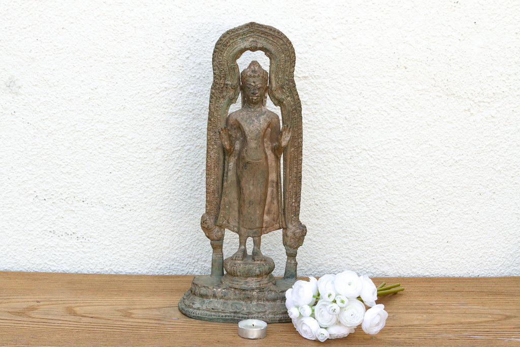 Exceptional Bronze Standing Buddha Shrine