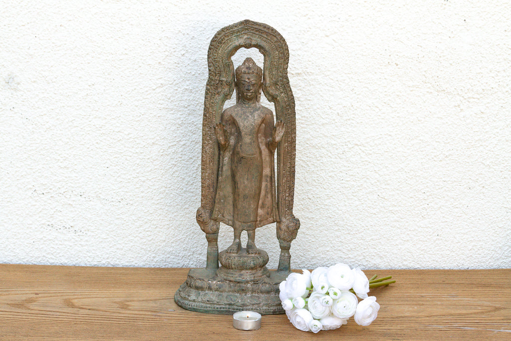 Exceptional Bronze Standing Buddha Shrine