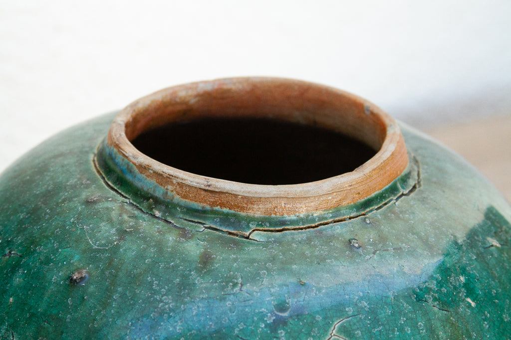 Vintage Sapphire Ceramic Pot