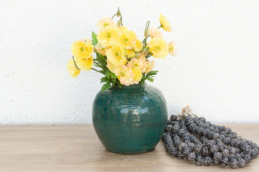 Azure Meadow Asian Ceramic Vase