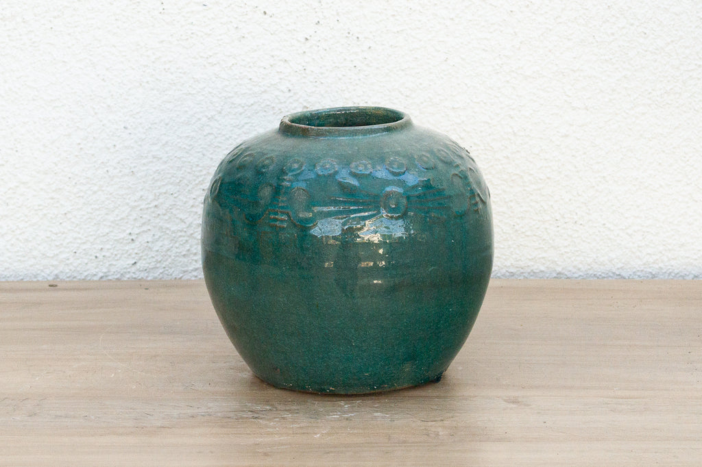 Azure Meadow Asian Ceramic Vase