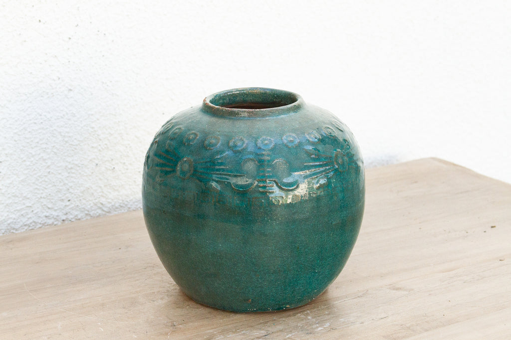 Azure Meadow Asian Ceramic Vase