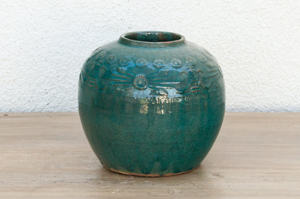 Azure Meadow Asian Ceramic Vase