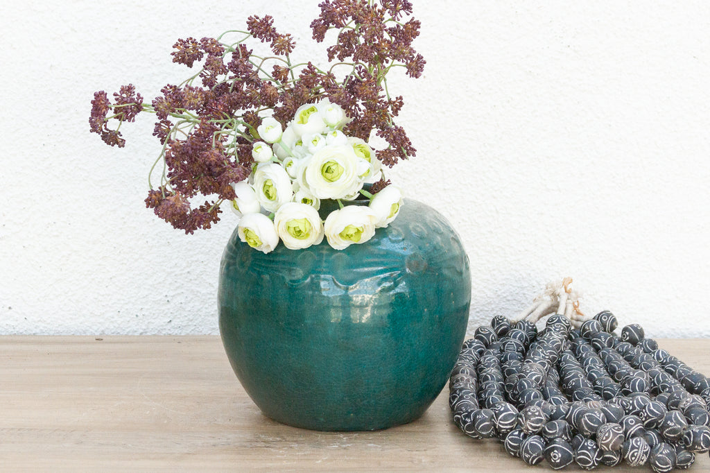 Aquamarine Glazed Asian Vase