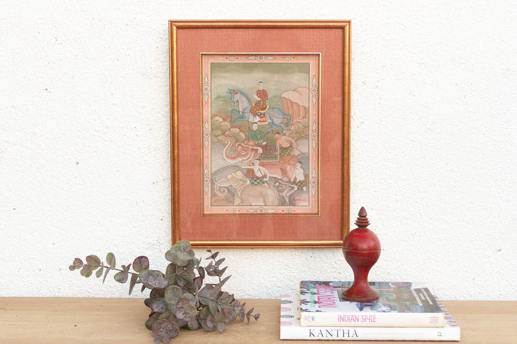 Royal Horse Procession Antique Thai Painting