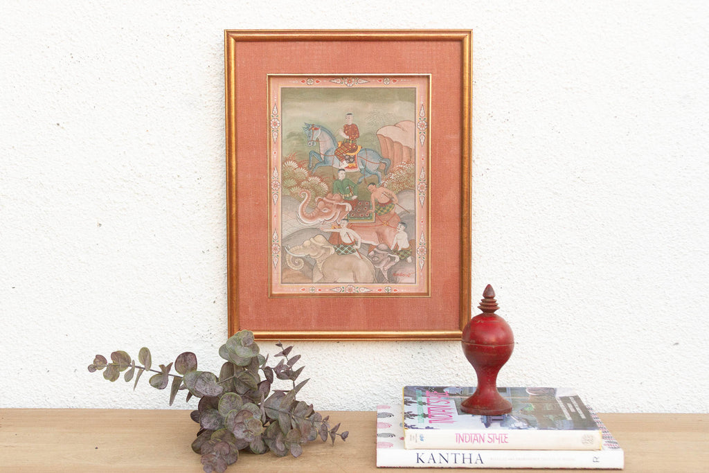 Royal Horse Procession Antique Thai Painting