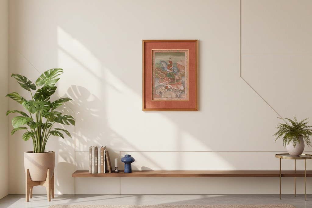 Royal Horse Procession Antique Thai Painting (Trade)