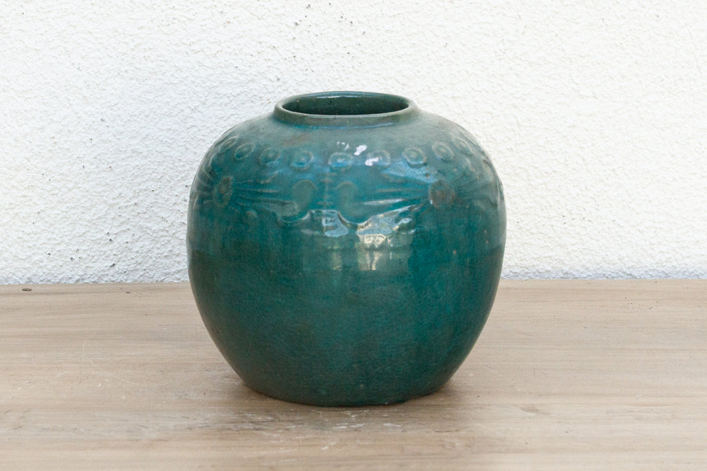 Aquamarine Glazed Asian Vase
