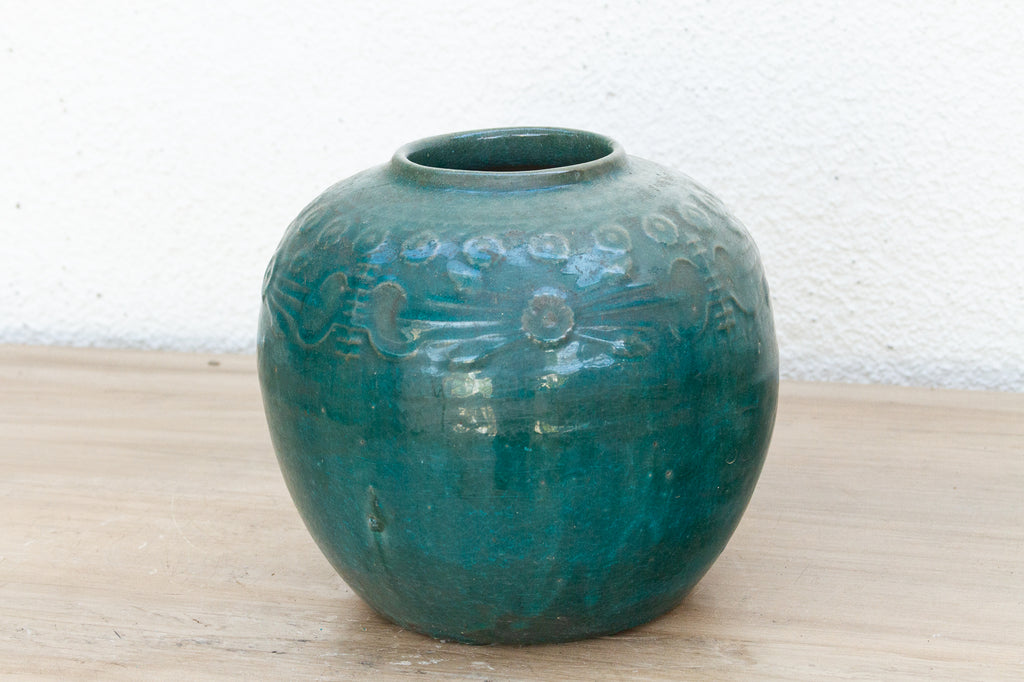 Aquamarine Glazed Asian Vase