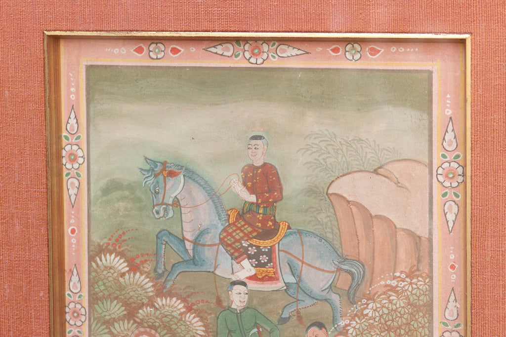 Royal Horse Procession Antique Thai Painting