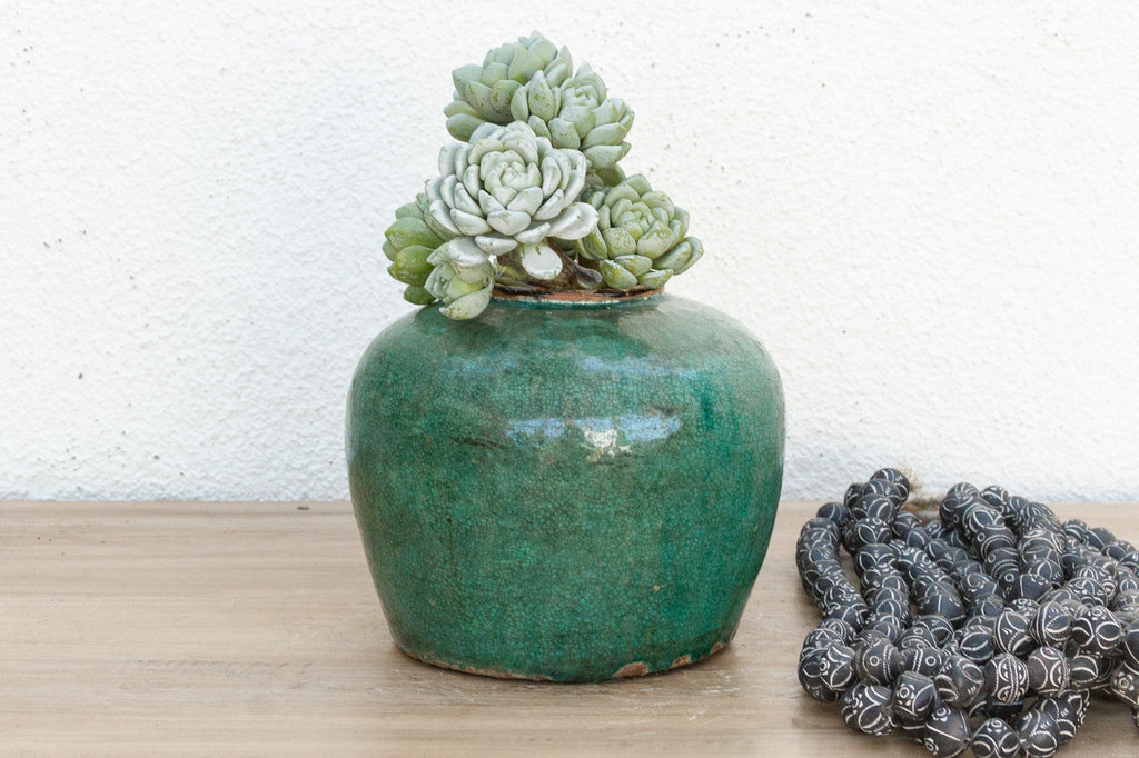 Blue Moss Ceramic Vase