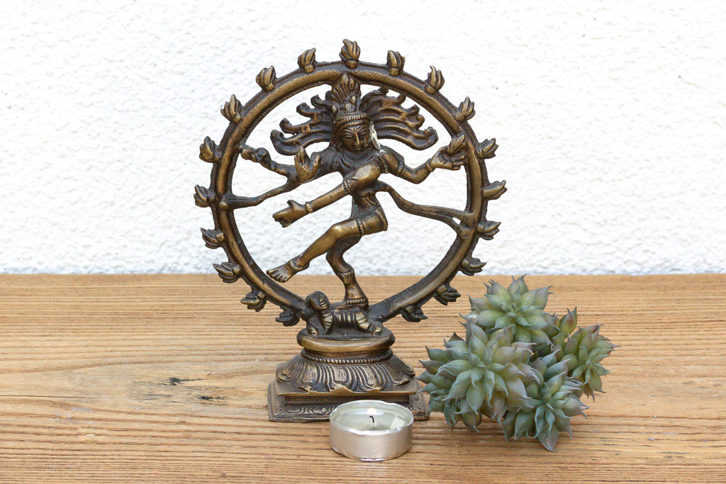 Burnished Brass Miniature Nataraja Deity (Trade)