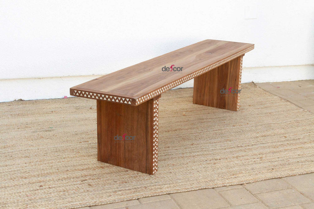 Bench Trade Reclaimed Teak Mother of Pearl Bench (Trade)– DE-COR | Globally Inspired