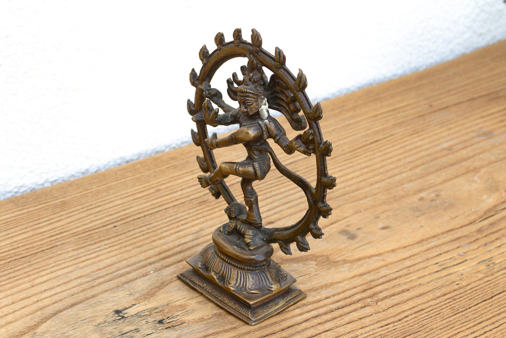 Burnished Brass Miniature Nataraja Deity (Trade)