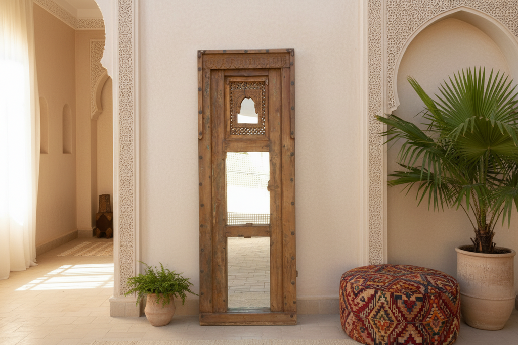 19th Century Rajasthani tall & Slim Mirror