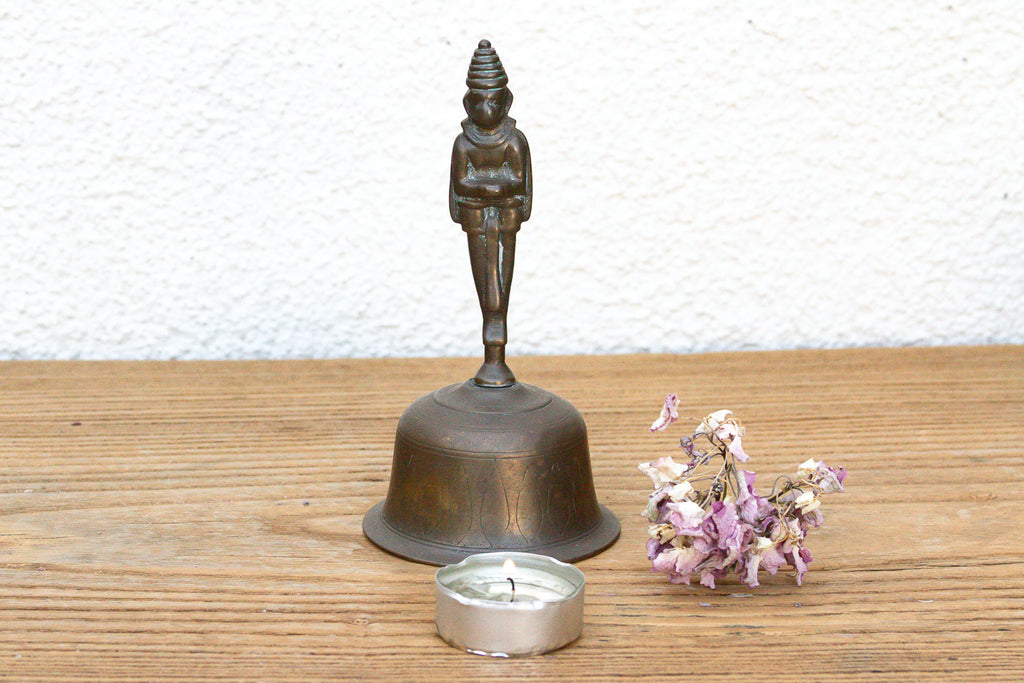 Antique Garuda Alter Bronze Hand Bell