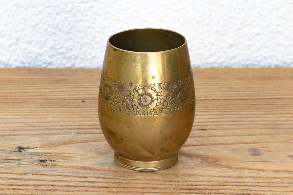 Kashmiri Brass Floral Engraved Cup
