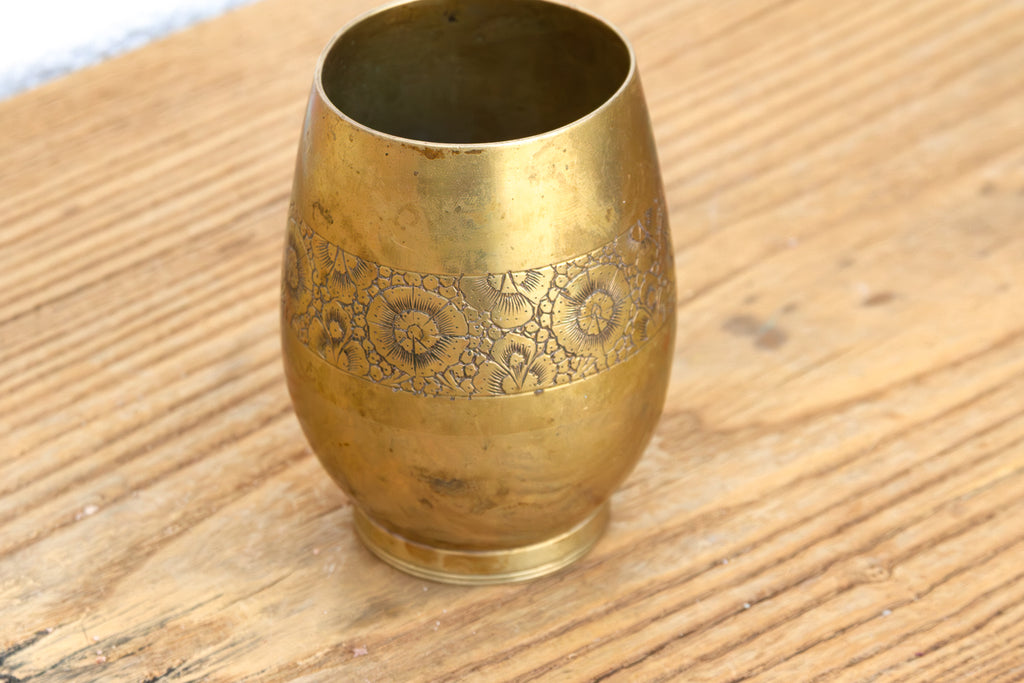 Kashmiri Brass Floral Engraved Cup