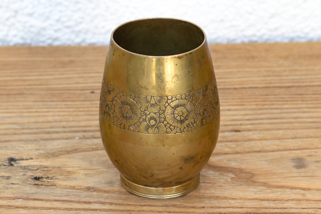 Kashmiri Brass Floral Engraved Cup