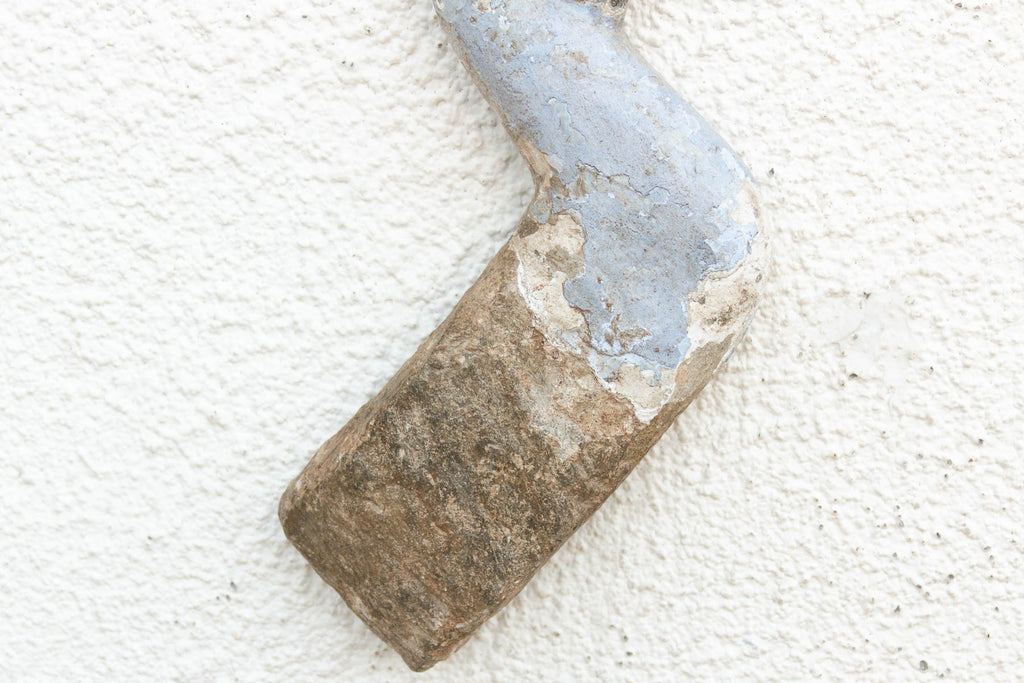 Antique Painted Stone Blue Peacock Corbel