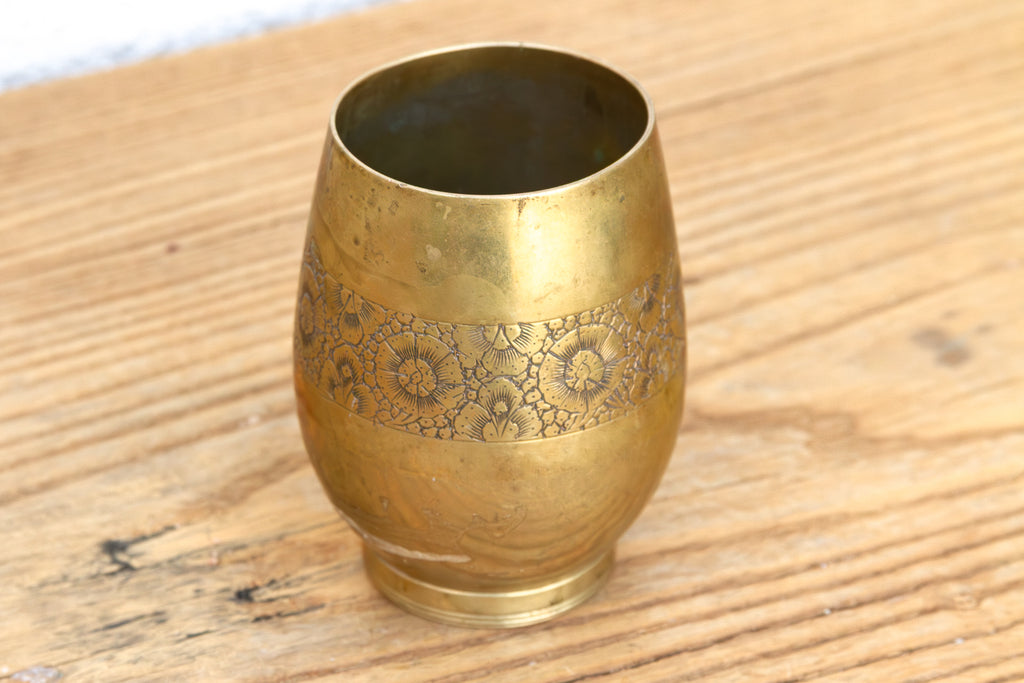 Kashmiri Brass Floral Engraved Cup