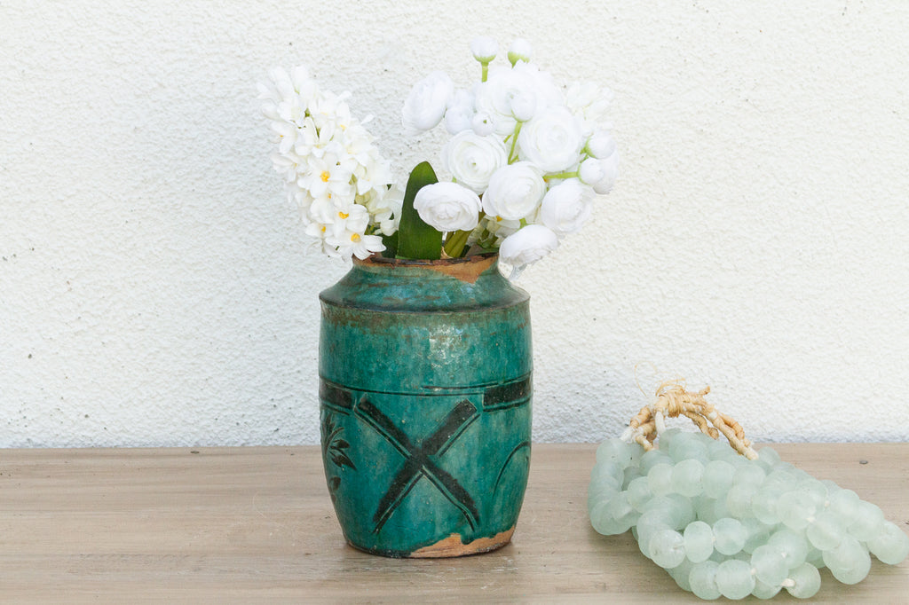 Calyra Asian Green Glaze Vase