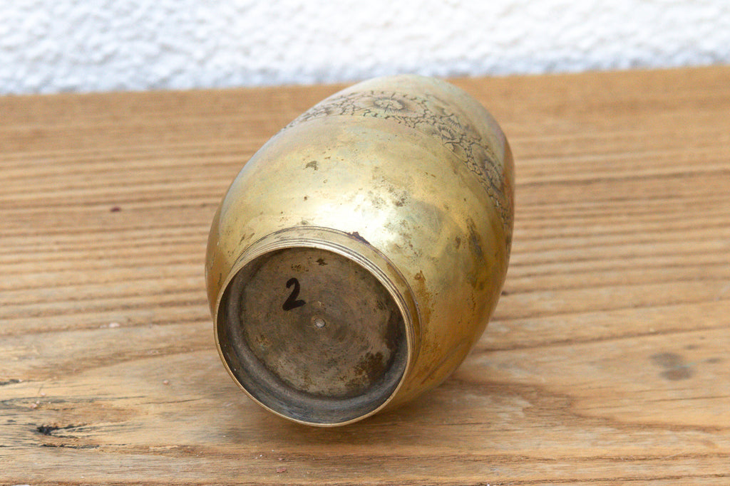 Kashmiri Brass Floral Engraved Cup