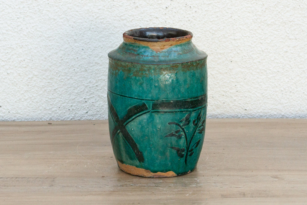 Calyra Asian Green Glaze Vase