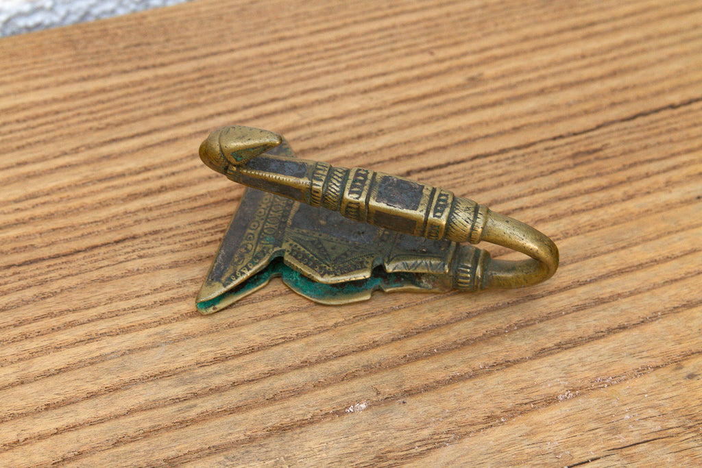 Antique Lotus Bud Saddle Hook