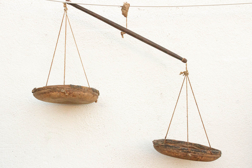 Antique Leather & Wood Hanging Market Scale