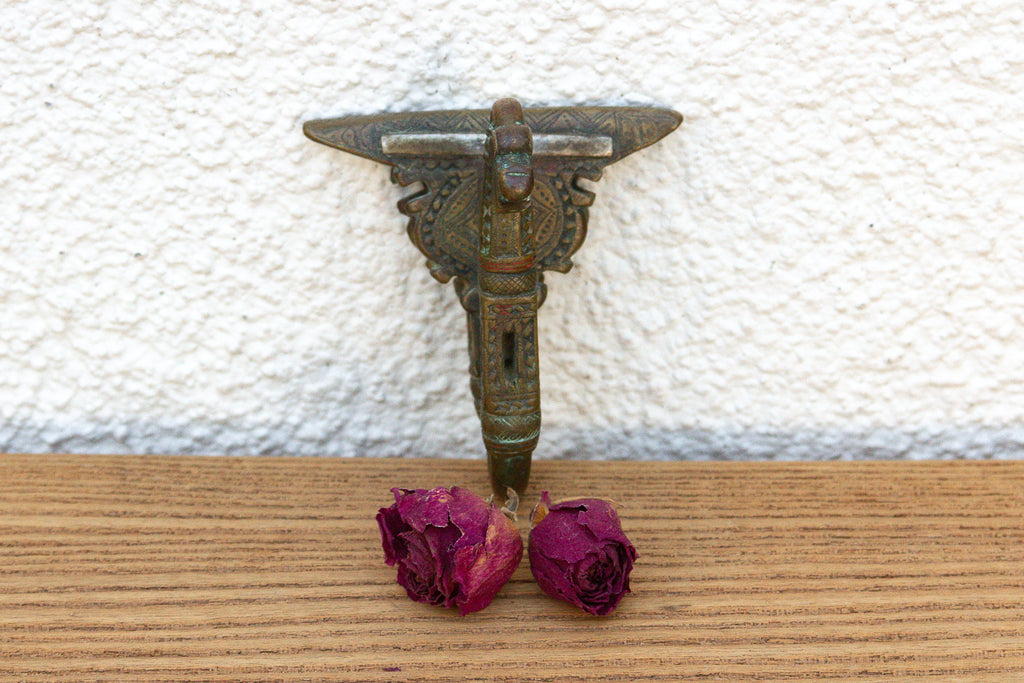Finely Engraved Antique Brass Hook