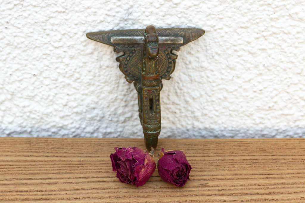 Finely Engraved Antique Brass Hook